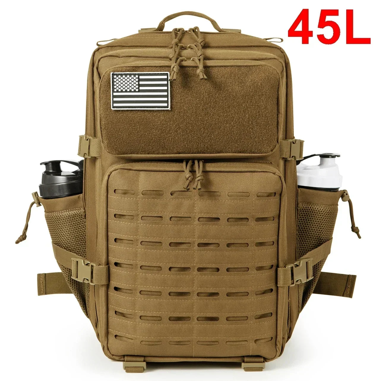 25L/45L Military Tactical Backpack for Women/men Army Laser Cut Molle Daypack School Bag Gym Rucksack with Dual Cup Holder ShopOnlyDeal