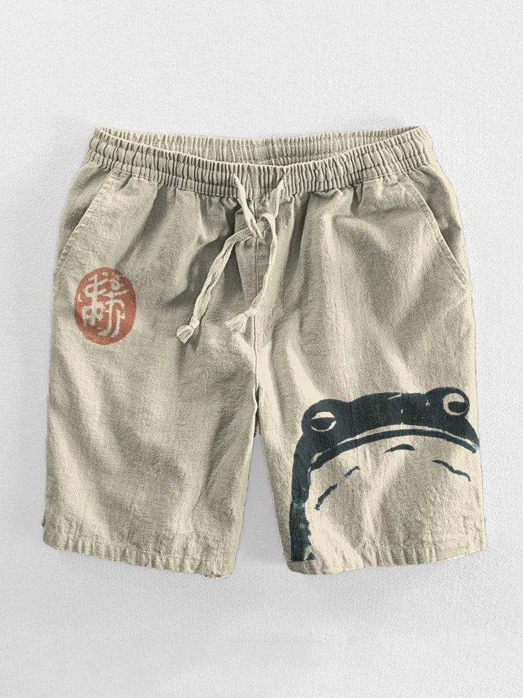 2024 Summer Popular 3D Digital Printed Bamboo Hemp Casual Shorts | Beach Vacation | Summer Trendy Beach 3D Printed Extra Large Shorts ShopOnlyDeal