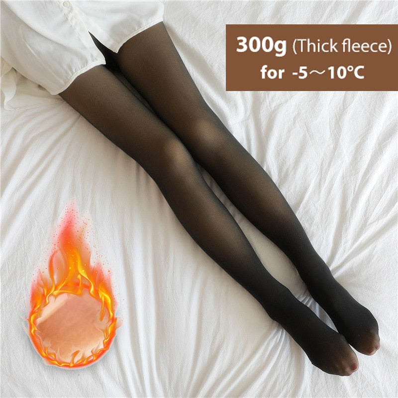 Winter Warm Tights Pantyhose Women Fleece Socks High Waist Thermal Stocking Insulated Pants Fake Translucent Leggings Tights ShopOnlyDeal