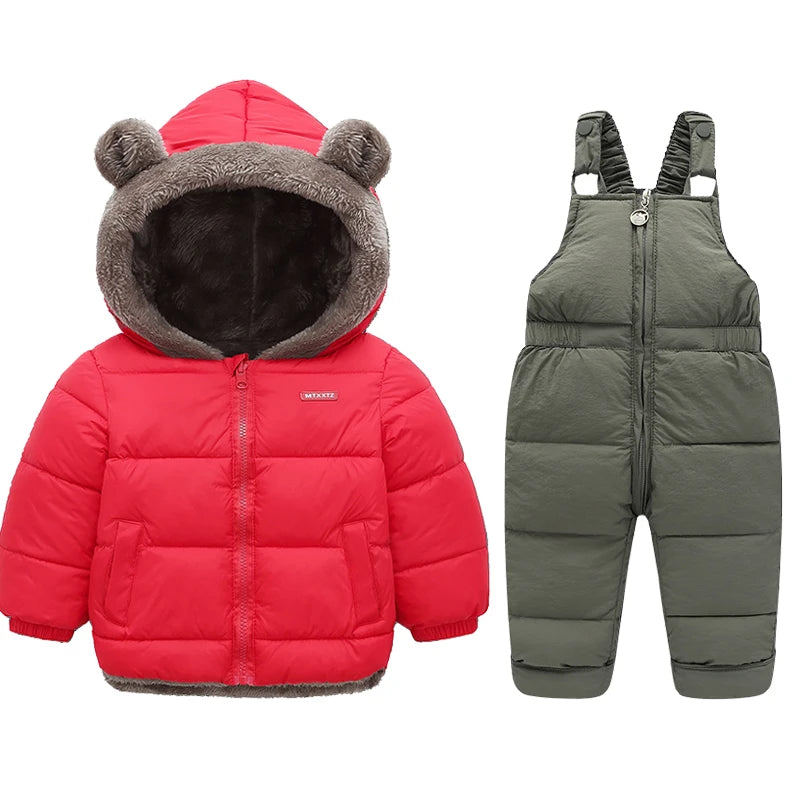 Winter Children Clothing Sets Lamb Fleece Coats + Down Pants Baby Thicken Warm 2Pcs Suit Kids Clothes Boys Girls Fashion Jackets ShopOnlyDeal