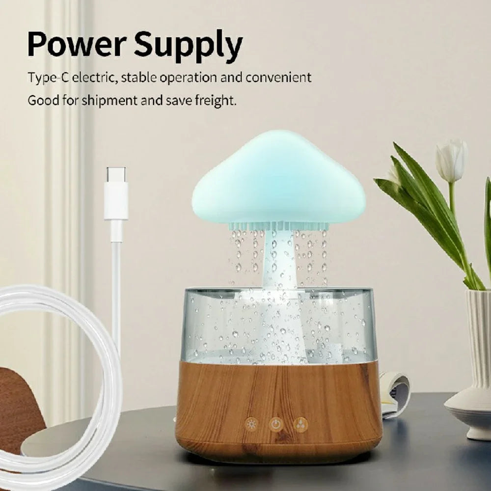 300ML Mushroom Rain Cloud Air Humidifier Colorful Night Light Moisturize Skin Relieve Fatigues for Friends Family Gifts ShopOnlyDeal