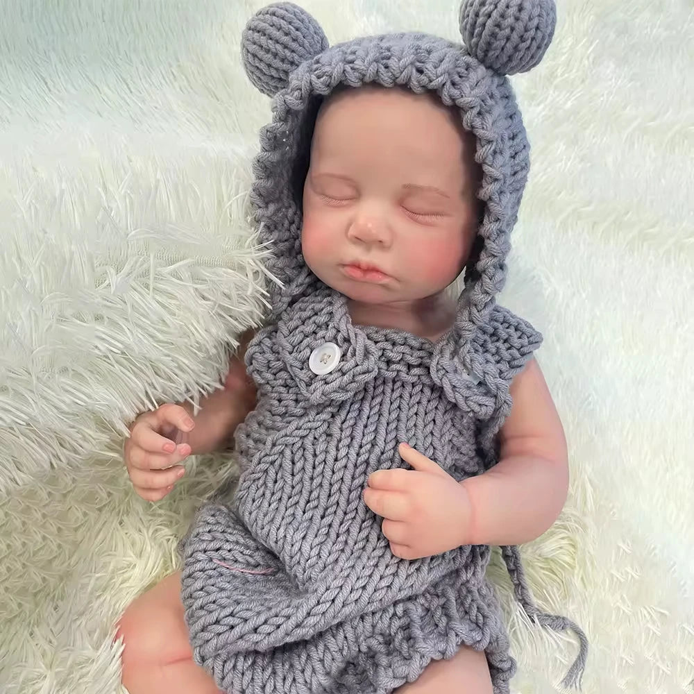 Artificial Soft Full Body Platinum Silicone Painted Reborn Doll Girl Handmade 20 inch Solid Newborn Fake Girl For Kid Gift ShopOnlyDeal