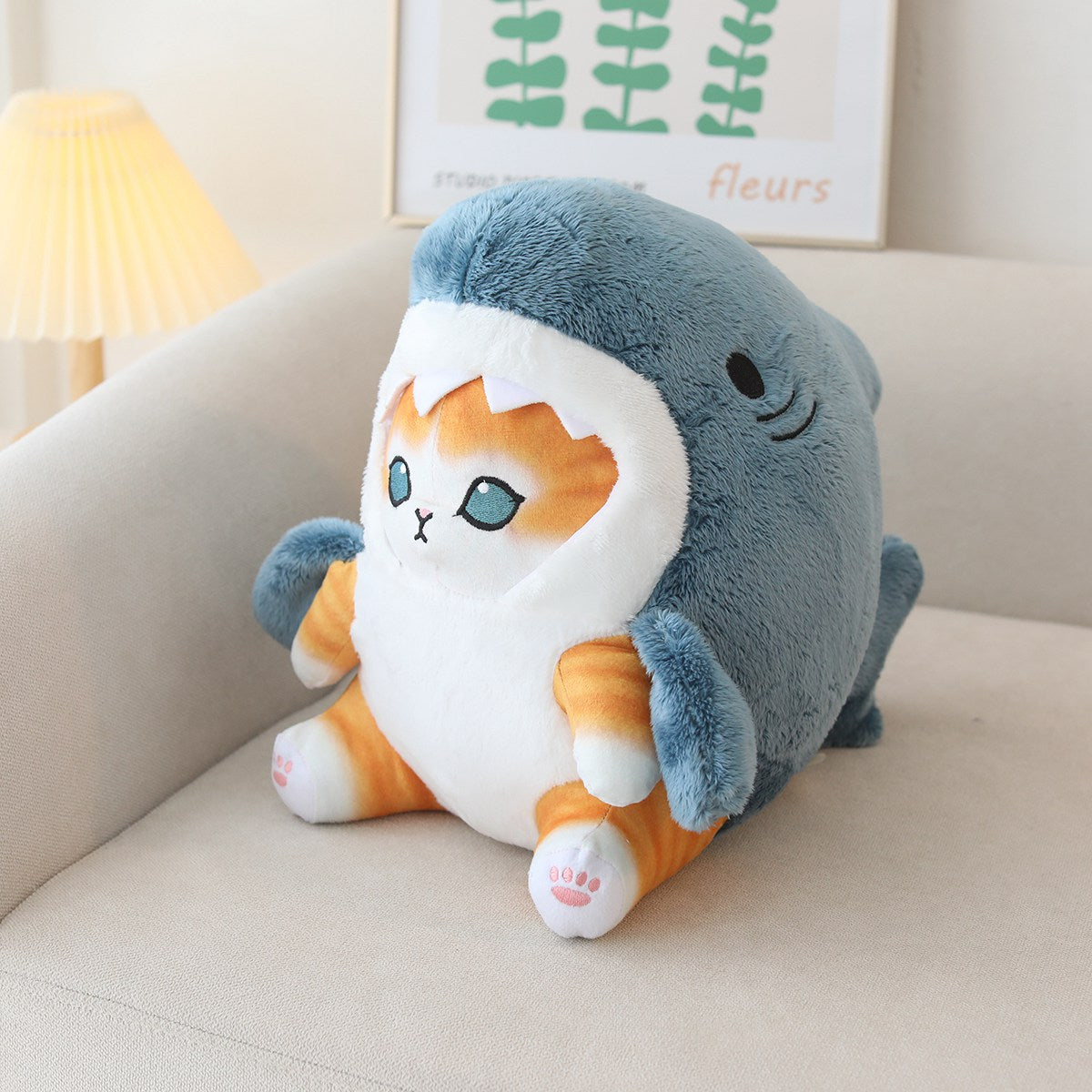 20/33CM Kawaii Shark Cat Peluche Toy Creative Shark Cosplay Kitten Dolls Stuffed Soft Animal Pillow for Children Girls Present ShopOnlyDeal