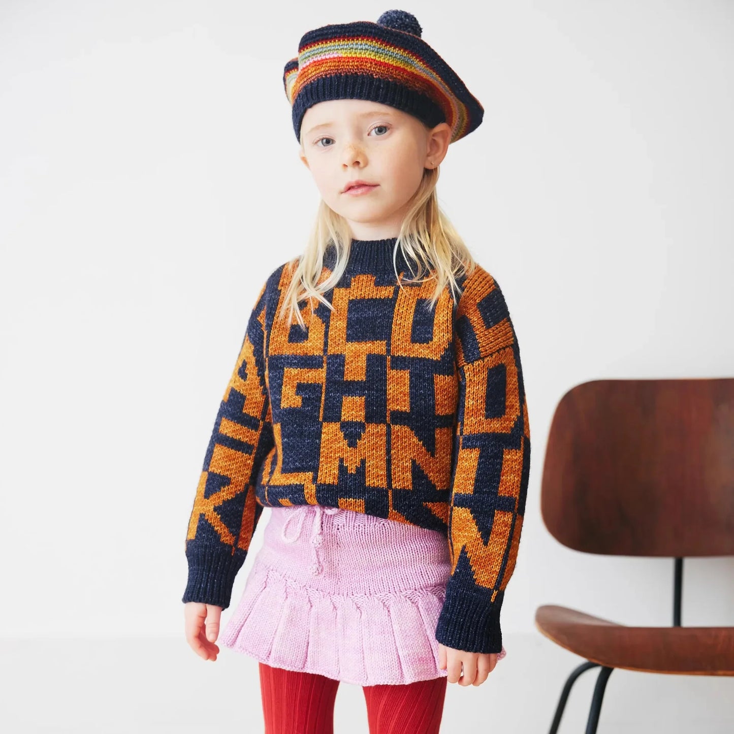 Children's sweater 2024 MP Autumn/Winter retro pastoral style baby girls warm pullover knitted cardigan half skirt set ShopOnlyDeal