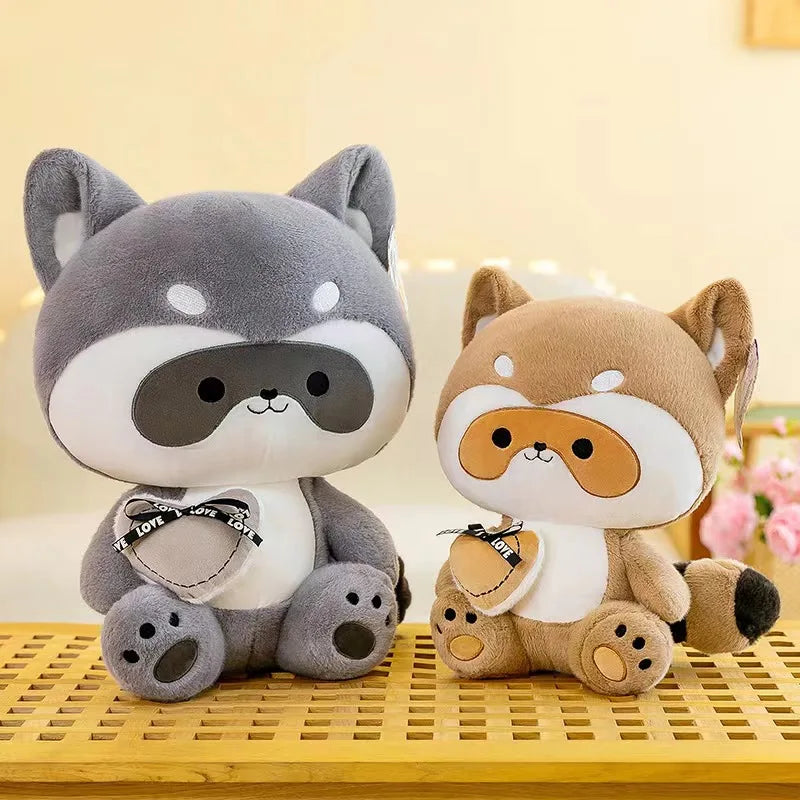 25/30/40cm Stupid and Cute Heart to Heart Raccoon Doll Plush Toy Soft Stuffed Children's Gift ShopOnlyDeal