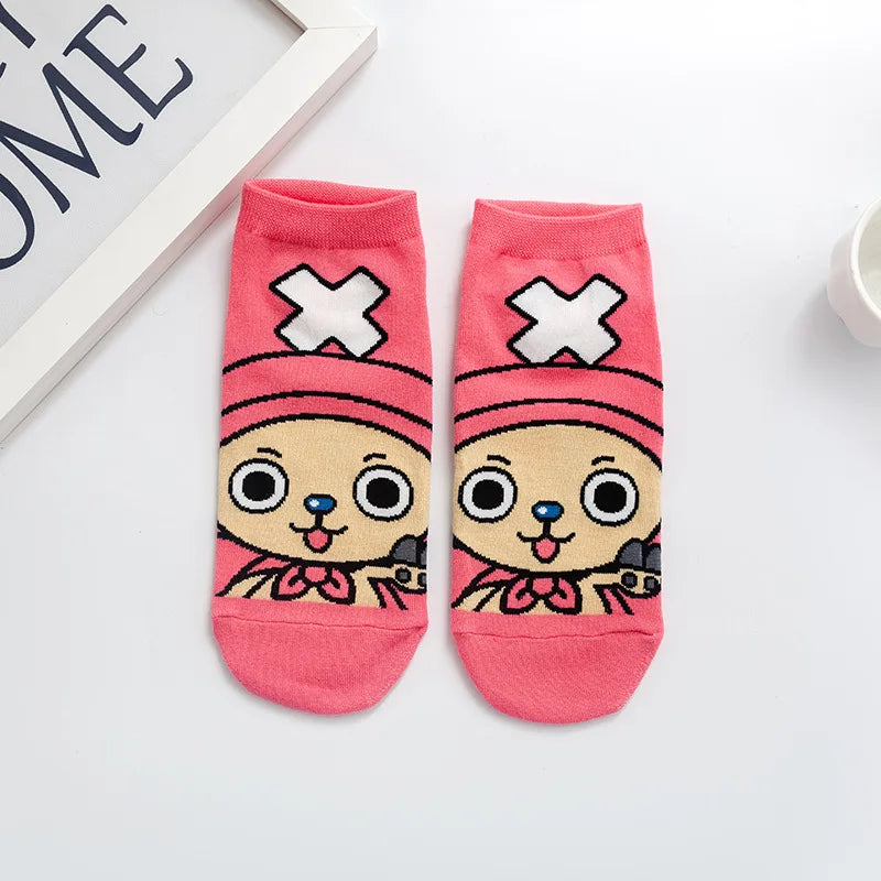 Anime One Piece Luffy Chopper Short Socks | Happy Women Students Cotton Socks | Cartoon Colorful Thin Socks | Creative Ladies Spring ShopOnlyDeal