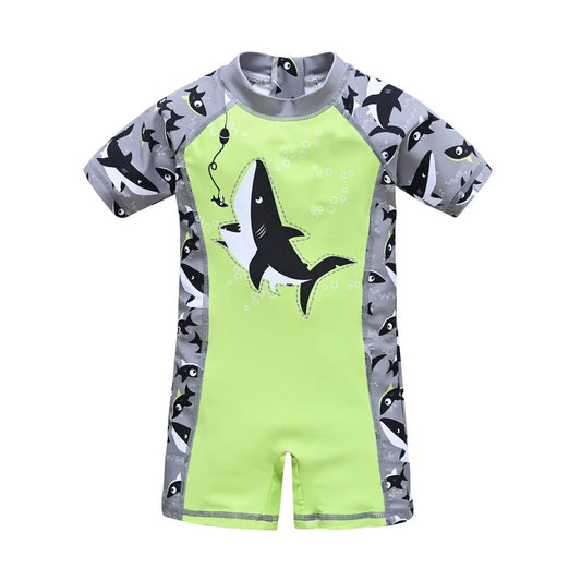 2023 Summer Kids Swimsuit One Piece Cool Shark Print Children Swimwear Beach Wear Kid Clothing ShopOnlyDeal