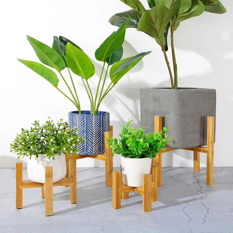 Wooden Four-legged Flower Stand Strong Durable Free Bonsai Stand Home Tray Pot Bamboo Display Shelf Holder Plant Decor Gard O5S3 ShopOnlyDeal