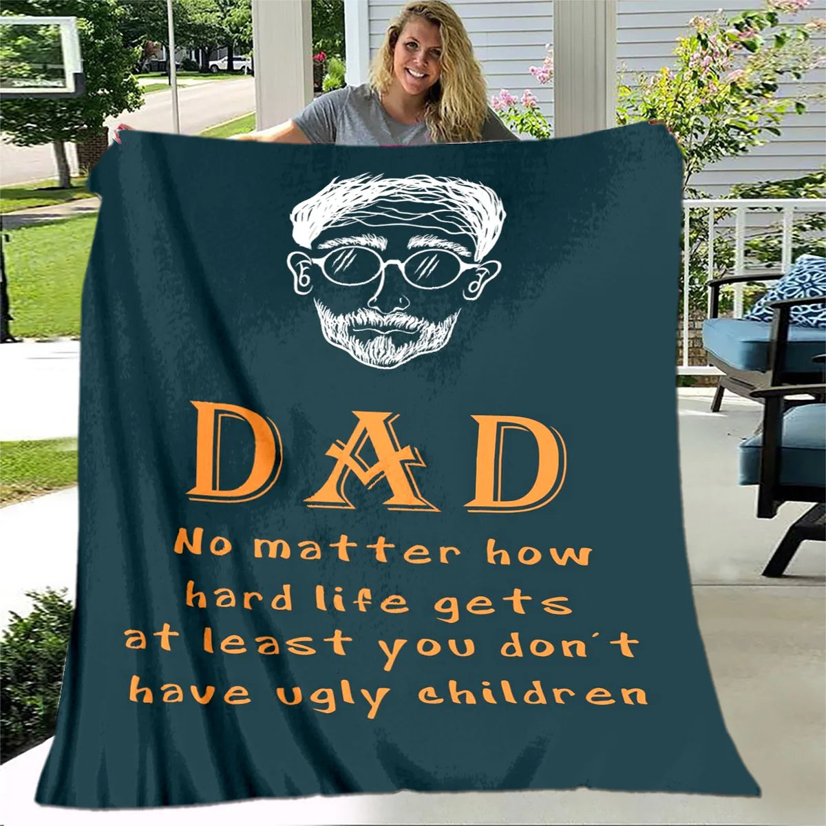 To My Father Dad Letter Gift Series Blanket,Soft Throw Blanket for Home Bedroom Bed Sofa Picnic Travel Office Cover Blanket Kids ShopOnlyDeal