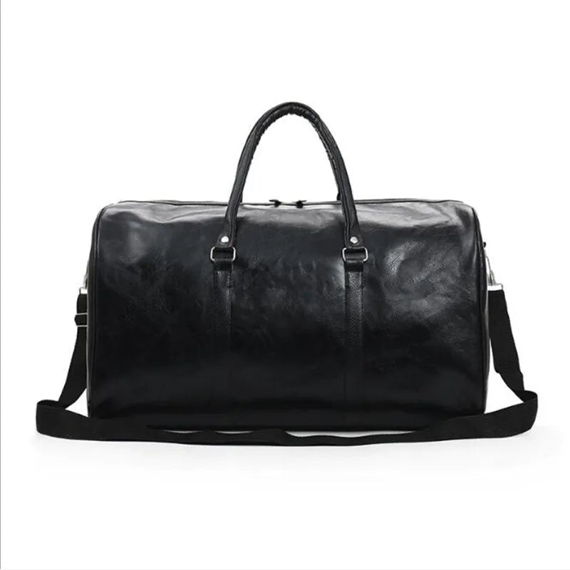 Leather Travel Bag Large Duffle Independent Big Fitness Bags Handbag Bag Luggage Shoulder Bag Black Men Fashion Zipper Pu ShopOnlyDeal