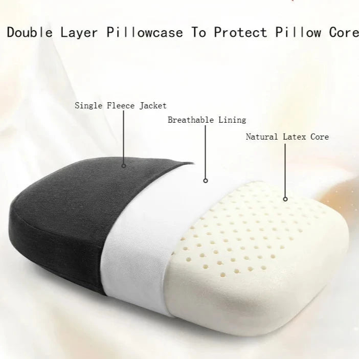 JFLEGAL Natural Latex Pillow Rubber Odorless Neck Pillow Office Cushion Sleep Does Not Collapse Almohadas Para Dormir Oreiller ShopOnlyDeal