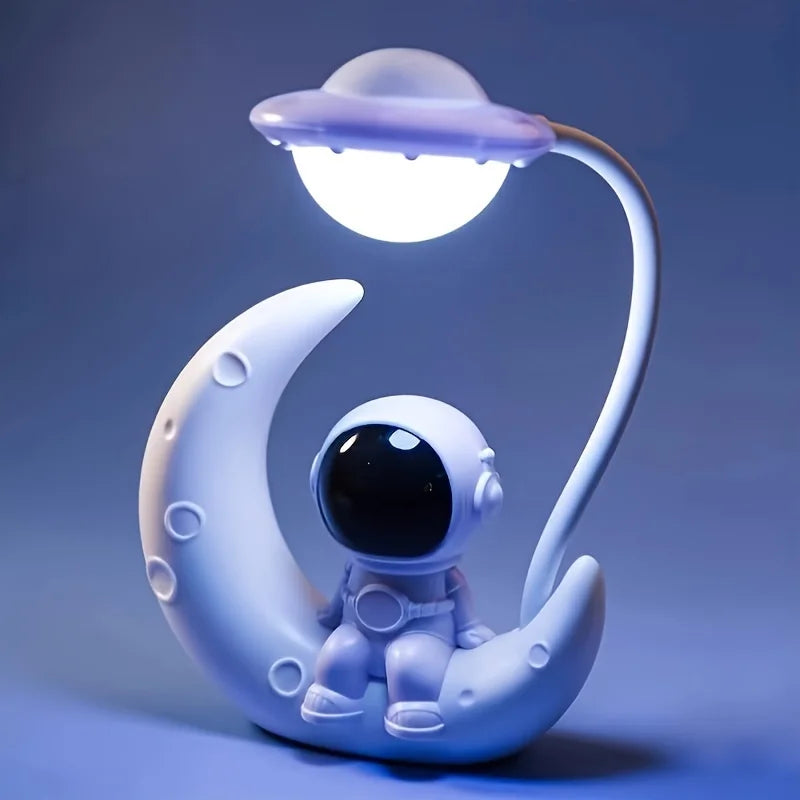 Creative Moon Astronaut Nightlight, LED Small Desk Lamp For Bedroom Decoration, Christmas Gift ShopOnlyDeal