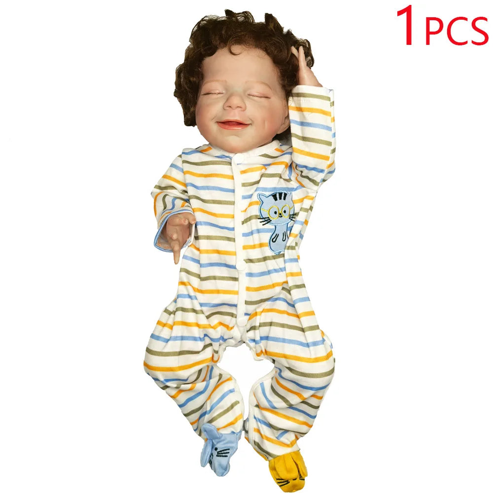 20 Inch Body Life Like Reborn Dolls Sweet Smile Girl Realistic Full Soft Vinyl Body Real Life Cute Curly Hair ShopOnlyDeal