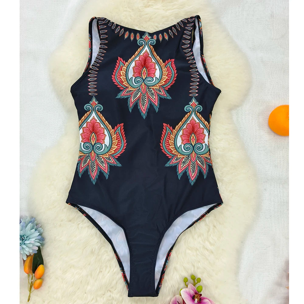 Striped Women One Piece Swimsuit High Quality Swimwear Printed Push Up Monokini Summer Bathing Suit Tropical Bodysuit Female ShopOnlyDeal