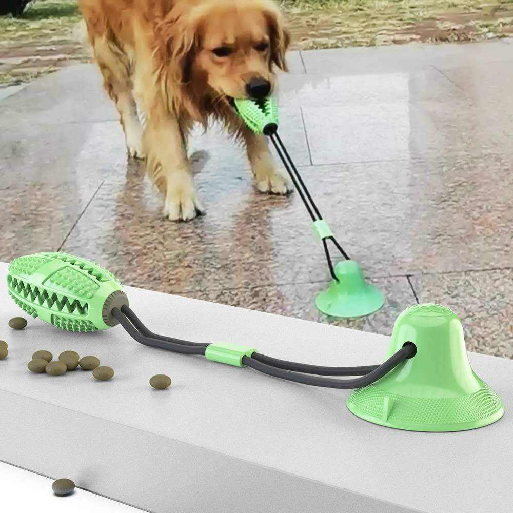 Pet Dog Toys Double Suction Cup Tug Chew Toy Dogs Push Ball Pet Tooth Cleaning Dog Toothbrush for Puppy Large Dog Molar Bite Toy ShopOnlyDeal