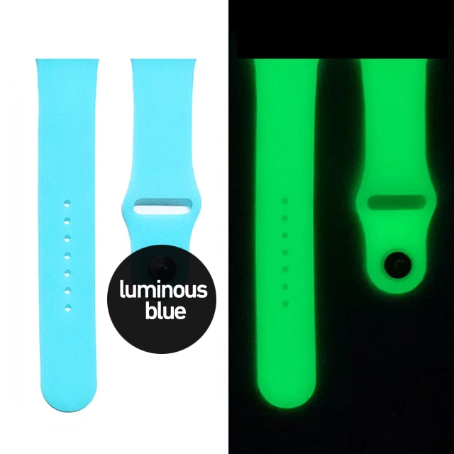 Silicone Glow Luminous Band Straps for Apple Watch iwatch SE S345678 Sport Loop Bracelet 38/40/41/42/44/45mm For iwatch Ultra 49 ShopOnlyDeal