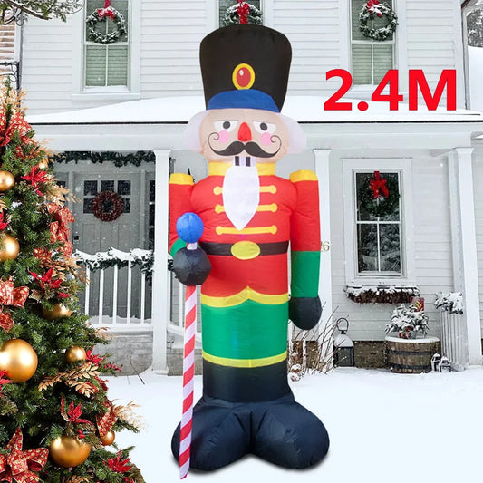 2.4M Inflatable Nutcracker Soldier built-in LED Light Outdoors Christmas Decorations for Indoor Home Yard Garden Xmas Decoratio ShopOnlyDeal