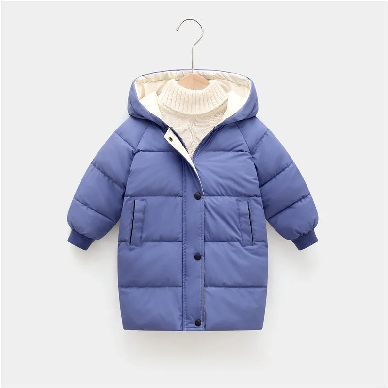 Kids Down Long Outerwear Winter Autumn Teen Cotton Clothes Boys Girls Cotton-Padded Parka Coats Big Children Thicken Warm Jacket ShopOnlyDeal