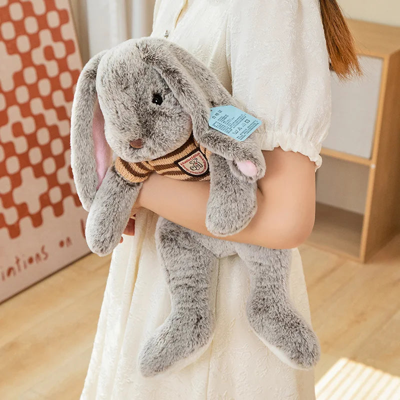 Cute Big Ear Bunny Plush Doll | Cartoon Stuffed Animals Rabbit with Sweater | Soft Baby Accompany Sleeping Pillow | Girl Birthday Gift ShopOnlyDeal