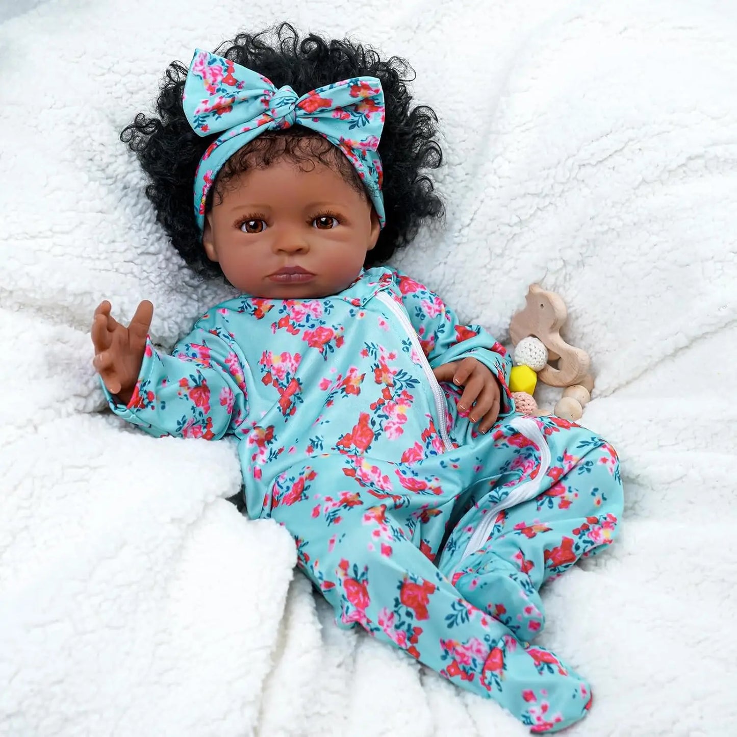 Lifelike Reborn Black Girl- 18-Inch Realistic Newborn Real Life Baby Dolls with Clothes and Toy Gift for Kids Age 3+ ShopOnlyDeal