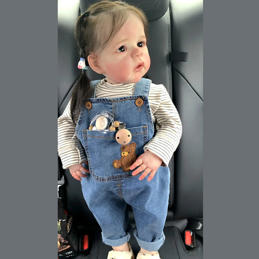 66cm Sandie Reborn Toddler Girl Painted Visible Veins Multiple Layers Lifelike Real Standing Bebe Reborn Soft Touch Cloth Body ShopOnlyDeal