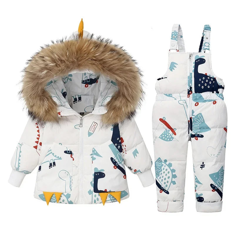 Children Clothing Set Hooded Parka Boy Baby Overalls toddler Girl Clothes Winter Warm Down Jacket Kids dinosaur Coat Snowsuit ShopOnlyDeal