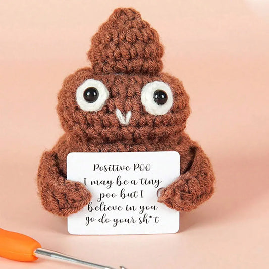 Cute Positive Energy Poop Hug Pocket Hug Mini Handmade Plush Knitting Wool Doll Cute Birthday Holiday Gifts Room Decor ShopOnlyDeal