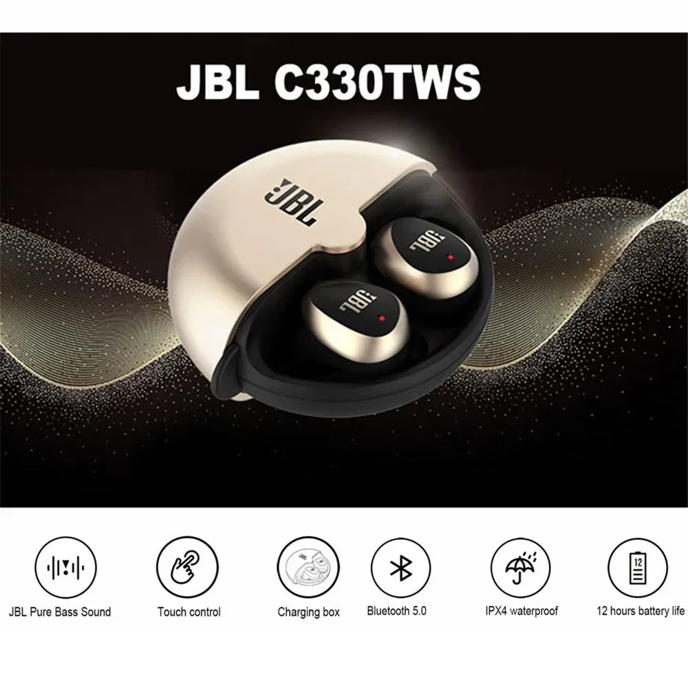 Original JBL C330 TWS Bluetooth Sports Earphones True Wireless Stereo Earbuds Bass Sound Headphones with Mic Charging Case ShopOnlyDeal