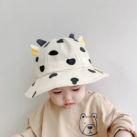 Kids Bucket Hats Korean Cow Shape Baby Cap Thin Trendy Boy Fashion Girl Cute Caps Fisherman Hat For Children 1-5 Years ShopOnlyDeal