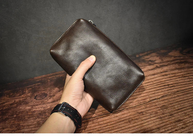 Men's Genuine Leather Clutch | High-Quality Long Wallet, Women's Luxury Mobile Phone Bag, Credit Card Holder Purse, Wrist Bags | Stylish, Functional Design for Everyday Use ShopOnlyDeal