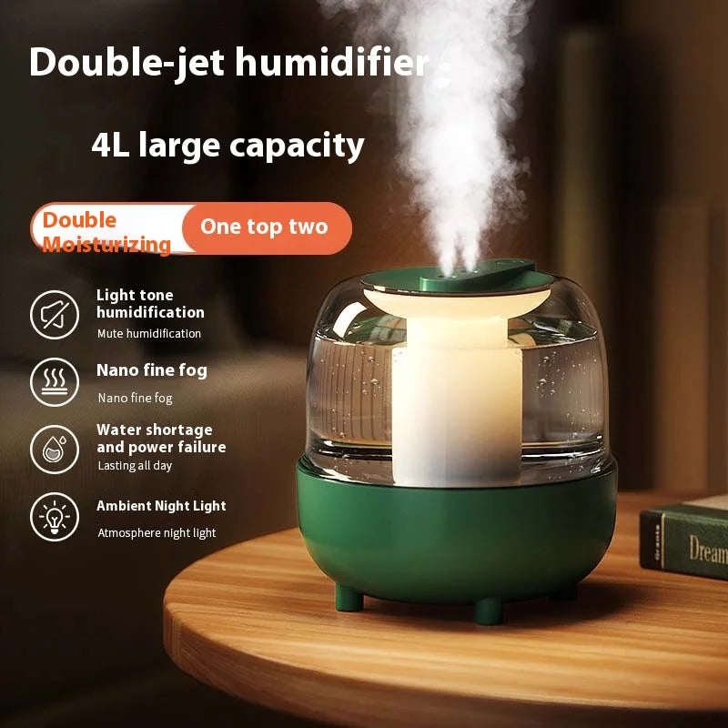 2.5L 4L Quiet Large Capacity Spray Humidifier Dual Nozzle Portable Mini Spray Humidifier Essential Oil Diffuser Air Humifier New ShopOnlyDeal