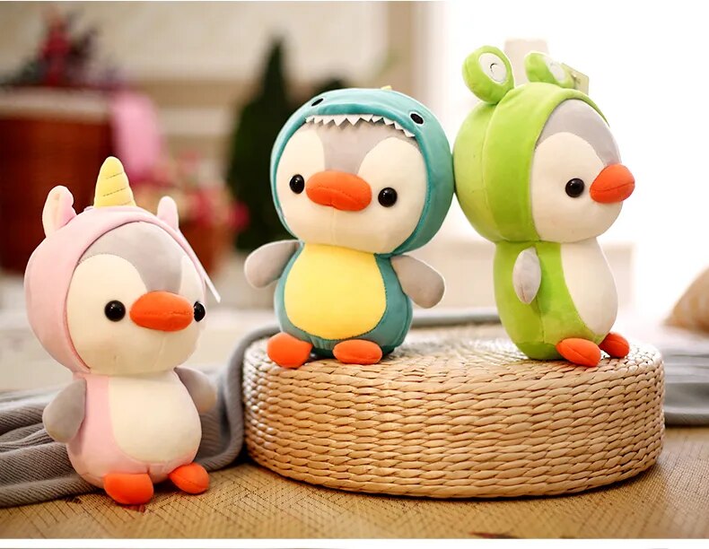 Cute Plush Toy Penguin Transforms into Dinosaur, Frog, Unicorn, and Bee – A Fun Stuffed Doll Cartoon Animal Ideal for Kids' Birthday and Christmas Gifts ShopOnlyDeal