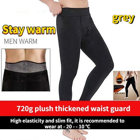 Men's Thermal Pants Stretch Leggings Alpaca Wool Winter Underwear Goods Cold Stretch Classic Plush Thick Cotton-padded Trousers ShopOnlyDeal