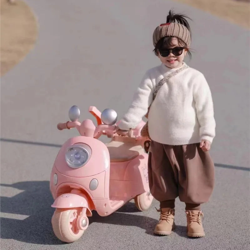 1-6 Years Old Children's Electric Motorcycle Outdoor Male And Female Children Tricycle Kids Classic Retro Three-wheeled Toy Car ShopOnlyDeal