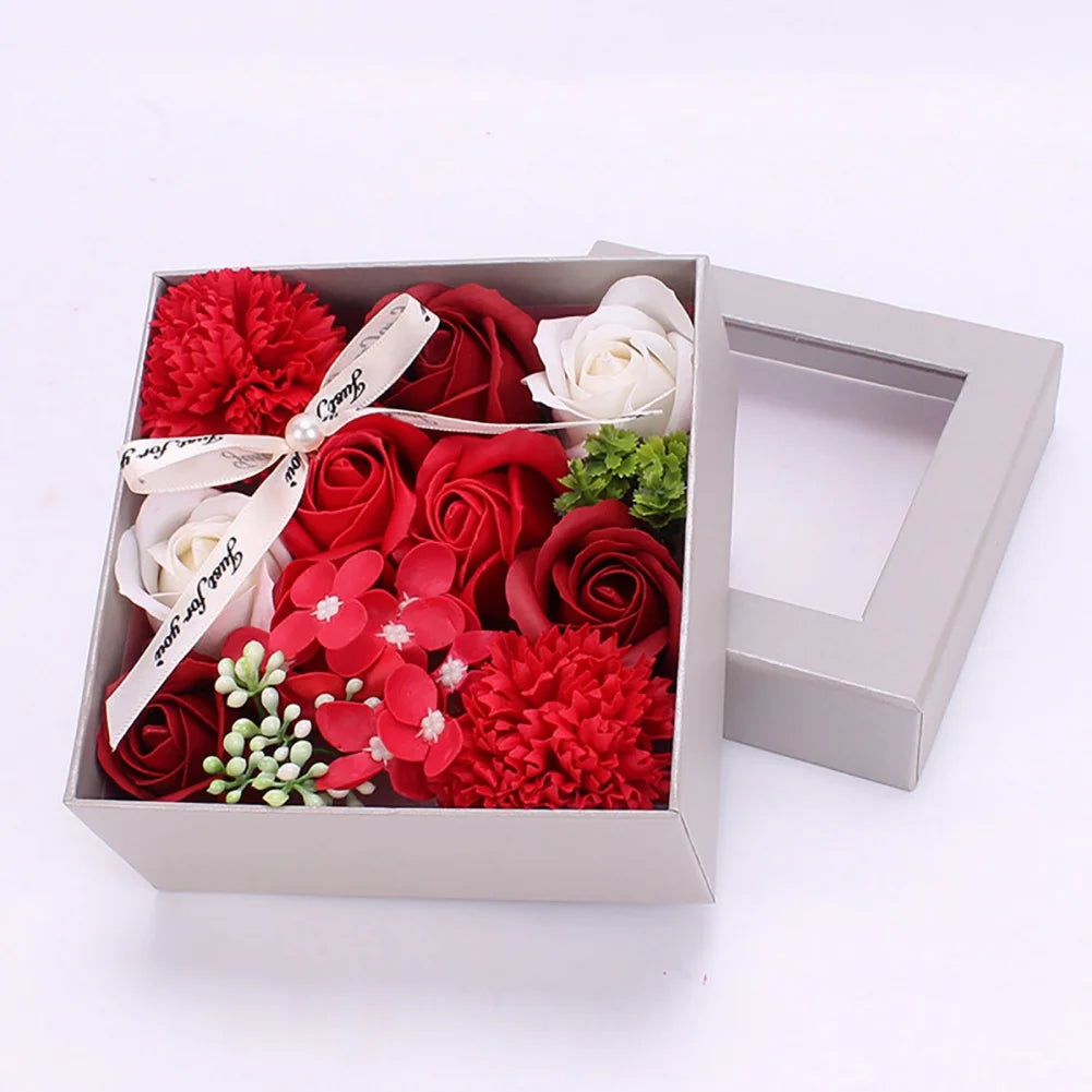 Creative Artificial Soap Flower Rose Flower Head Decor Flower Box Essential Wedding Bouquet Valentine'S Day Holding Flower Gifts ShopOnlyDeal