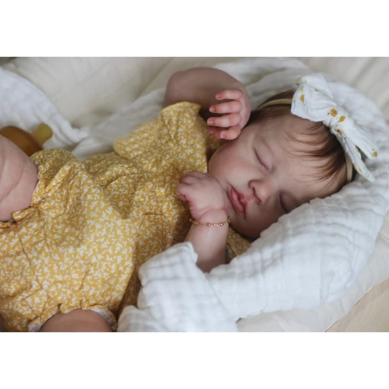 19inch Full Body Vinyl Reborn Doll Loulou with Rooted Hair Newborn Baby 3D Painted Skin with Visible Veins Bebé Reborn Juguetes ShopOnlyDeal