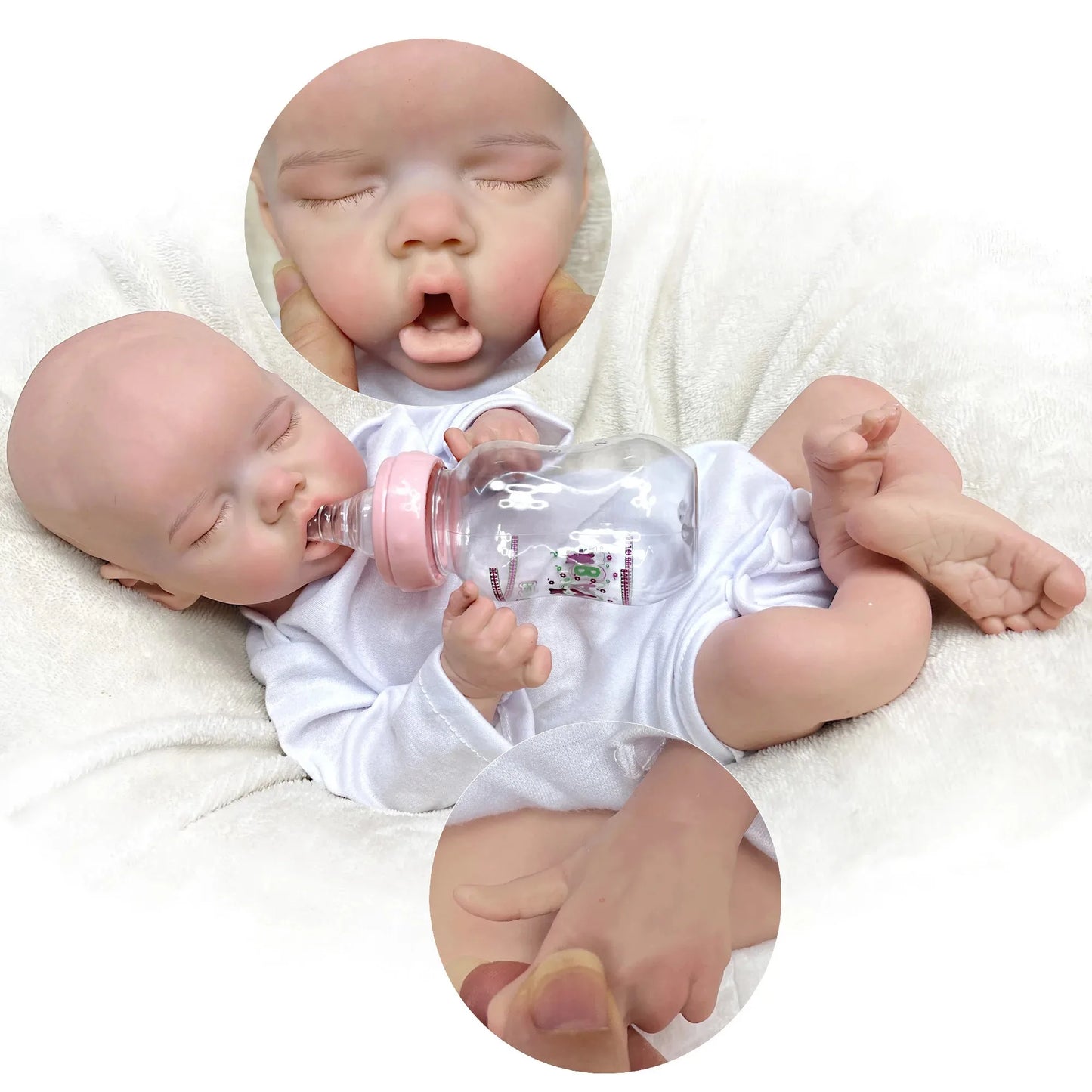 1 PC 18 Inch Twins Sister Painted Slicone Bebe Reborn Doll Girl Handmade Soft Touch Newborn Doll ShopOnlyDeal