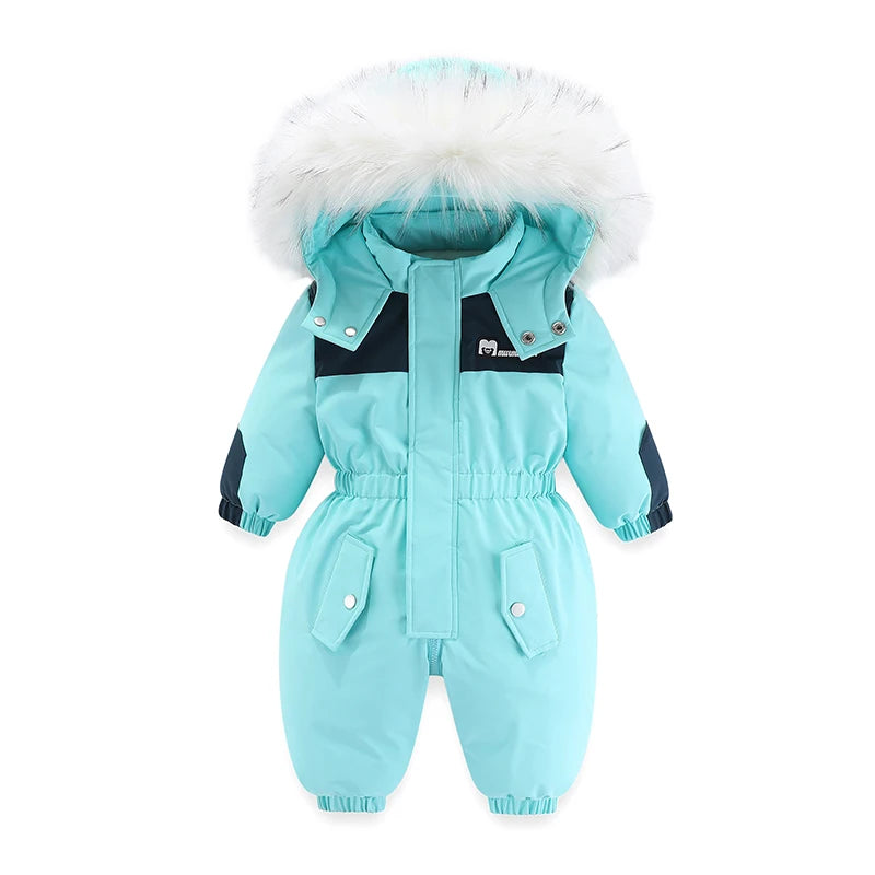 -30 Degree Winter Baby Ski Suit Waterproof Baby Jumpsuit Thicken Boys Overalls Warm Kids Clothes Children Clothing Set 1-5 Yrs ShopOnlyDeal