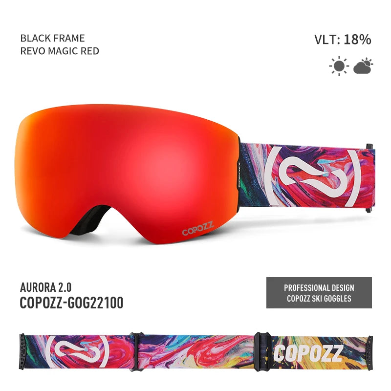 Magnetic Professional Ski Goggles UV400 Protection Anti-Fog Ski Glasses For Men Women Quick-Change Lens Snowboard Goggles ShopOnlyDeal