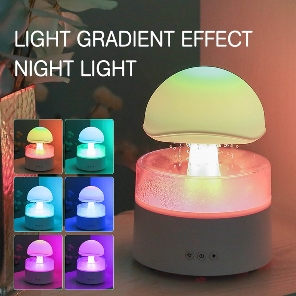 500ml Mushroom Rain Air Humidifier Rain Cloud Colorful Mushroom Aroma Diffuser Night Light USB Air Diffuser Mist Maker Machine ShopOnlyDeal