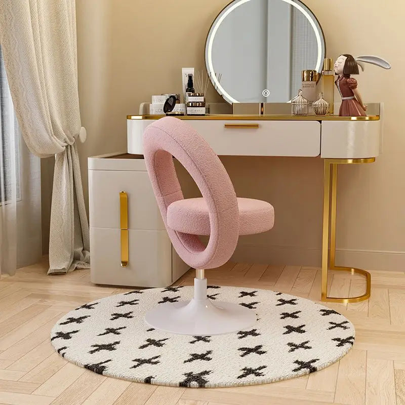 MOMO Designer Models Cream Wind Celebrity Fairy Bedroom Foldable Vanity Stool Modern Simple Leisure Reading Nail Chair ShopOnlyDeal