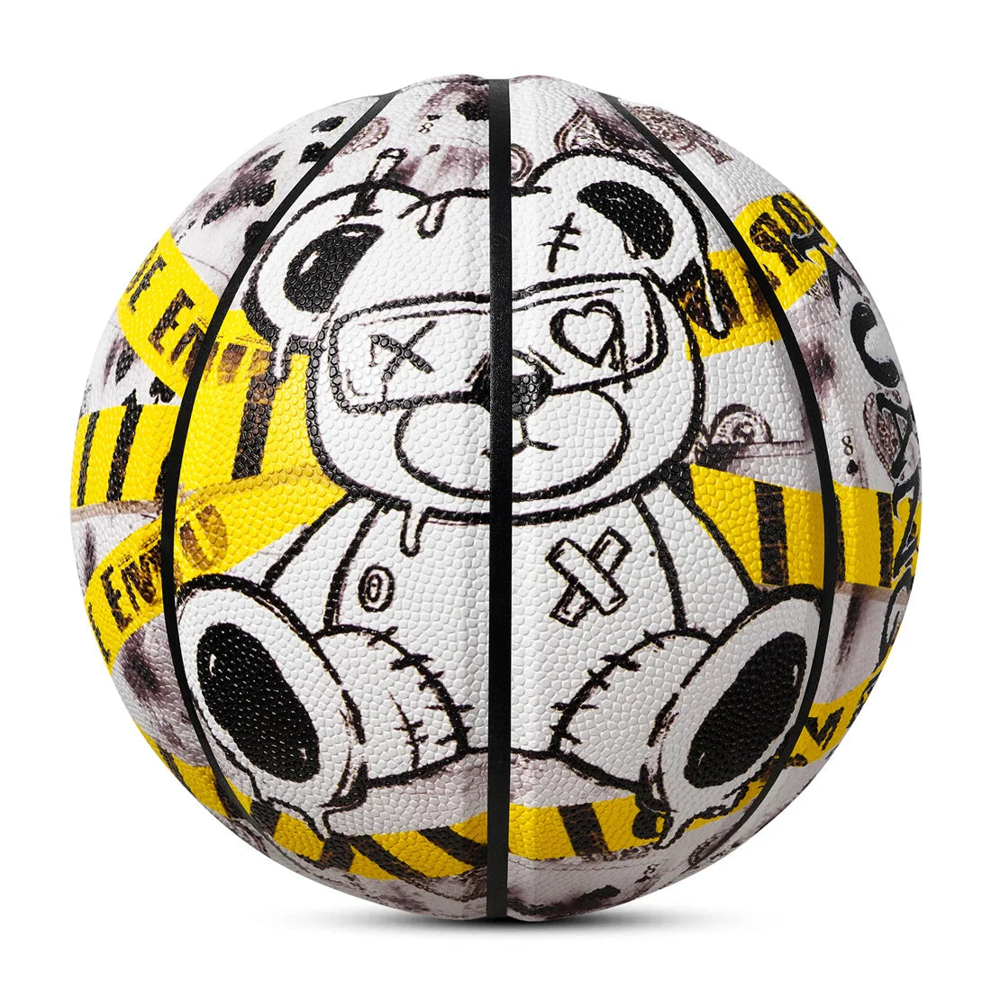 Kuangmi Bear Professional Basketball Size 7 High Quality Moisture Absorbing Soft PU Leather Match Training Graffiti Balll Gift ShopOnlyDeal