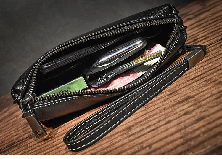 Men's Genuine Leather Clutch | High-Quality Long Wallet, Women's Luxury Mobile Phone Bag, Credit Card Holder Purse, Wrist Bags | Stylish, Functional Design for Everyday Use ShopOnlyDeal