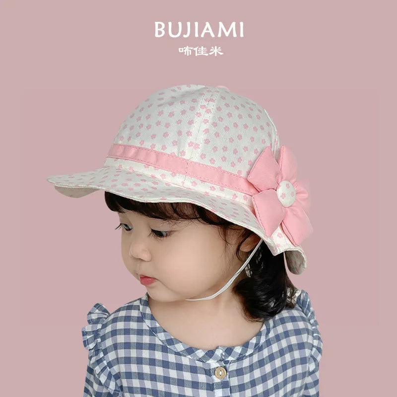 New Fisherman Hat | Cotton Baby Cute & Sweet Ears | Girl Sunshine Beach | Luxury Personality Newborn | Knitted Bow Pink Leisure Time ShopOnlyDeal