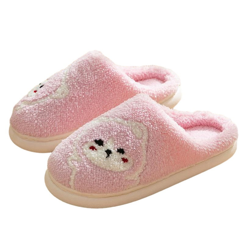 Cute Dog Non-Slip Floor Shoes Unisex Slippers Warm Plush Home Slipper Autumn Winter Shoes Woman House Flat Floor Soft Slides ShopOnlyDeal