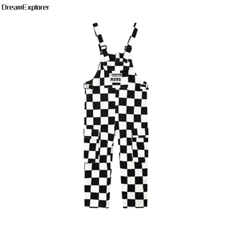 Boys Hip Hop Plaid Loose Overalls Girls Cargo Pants Kids Dungaree Joggers Child Jumpsuit Street Dance Romper Teen Streetwear ShopOnlyDeal