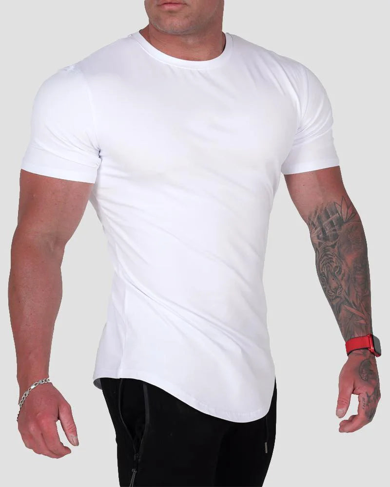 Men's Fitness Workout Skinny Short-Sleeve T-Shirt | Male Bodybuilding Sport Tee | Summer Casual Clothing | Gym Cotton T-Shirt ShopOnlyDeal