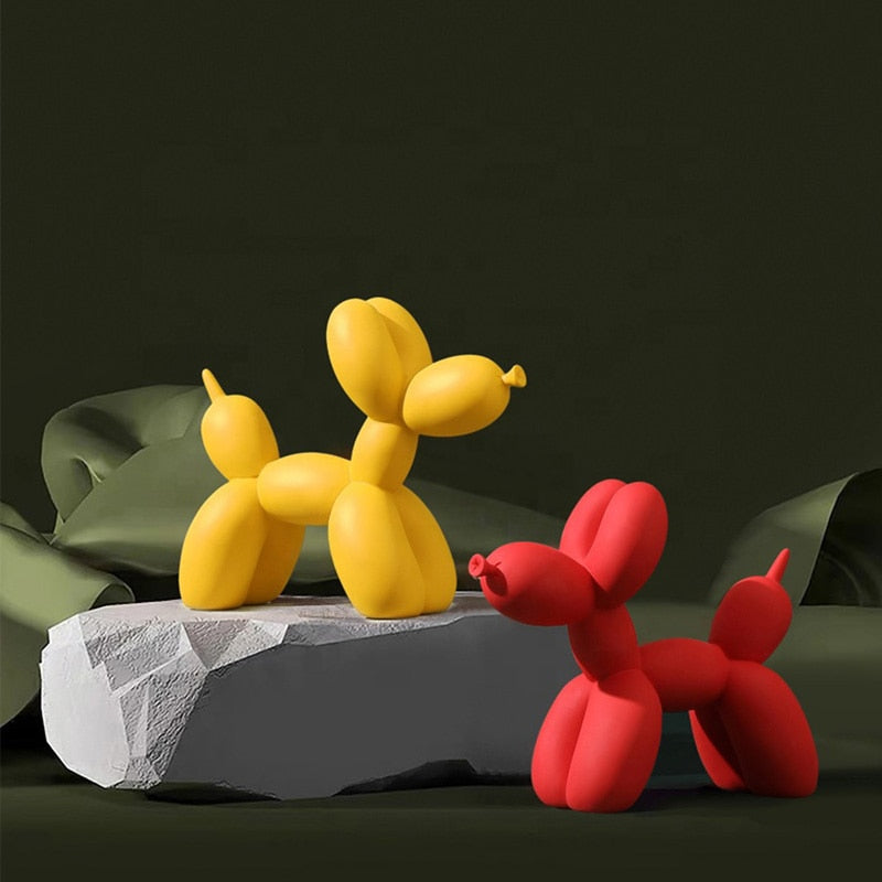 Nordic Creative Cute Resin Balloon Dog Statue Home Decor Animal Figurine Ornaments Living Room Bedroom TV Cabinet Decoration ShopOnlyDeal