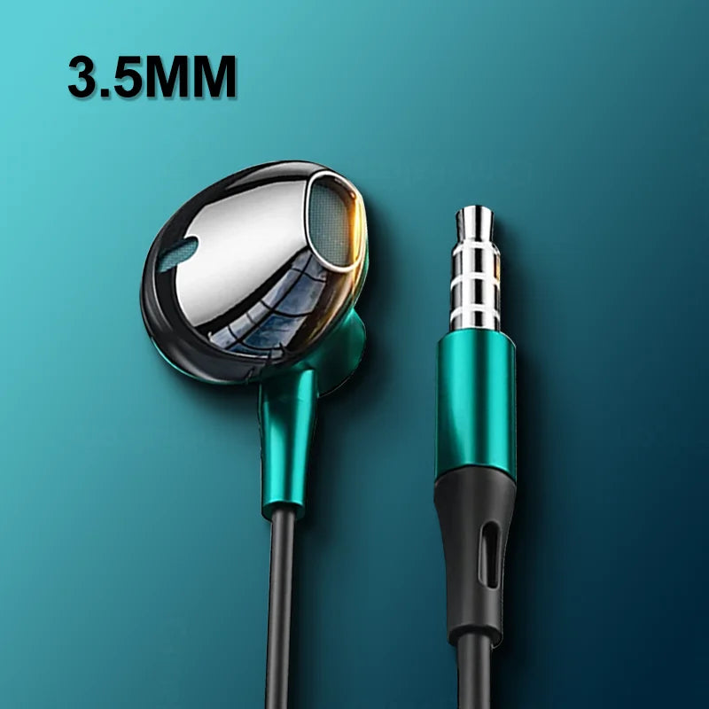 HiFi USB Type C Headphone Bass Stereo Volume Control Earbud  Mic 3.5mm Wired Earbuds For Galaxy Samsung S24 S23 Xiaomi Computer ShopOnlyDeal