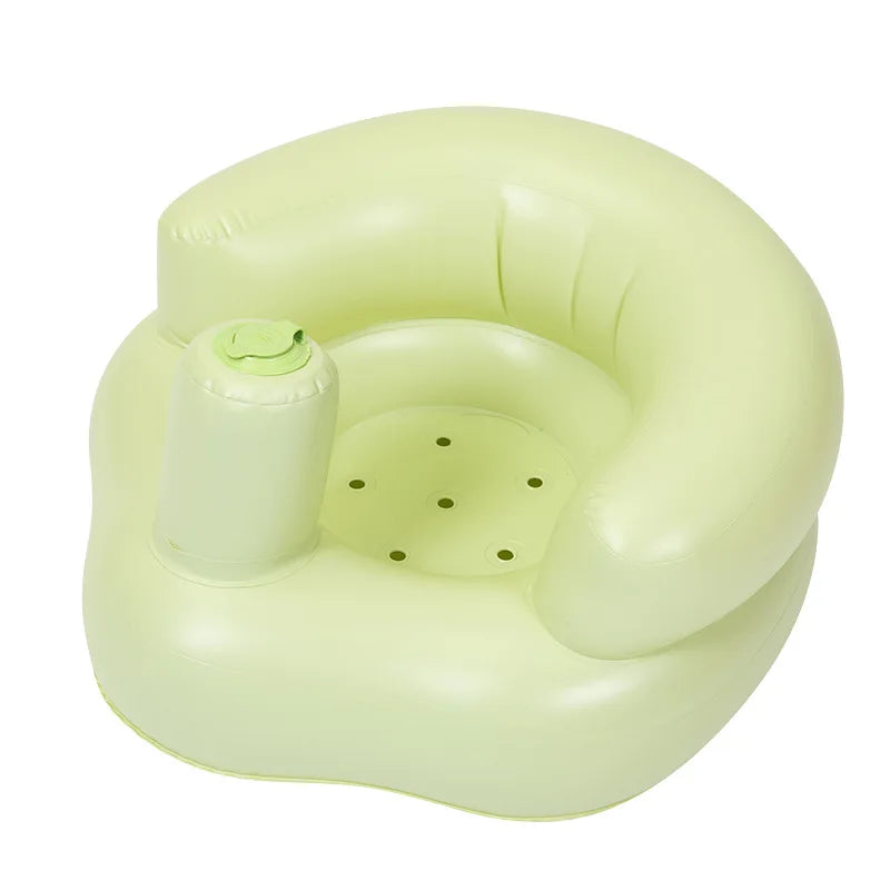 Infant Shining Baby Inflatable Sofa Children Puff Portable Bath Chairs PVC Multifunctional Seat Practice Sitting Bath Stool ShopOnlyDeal